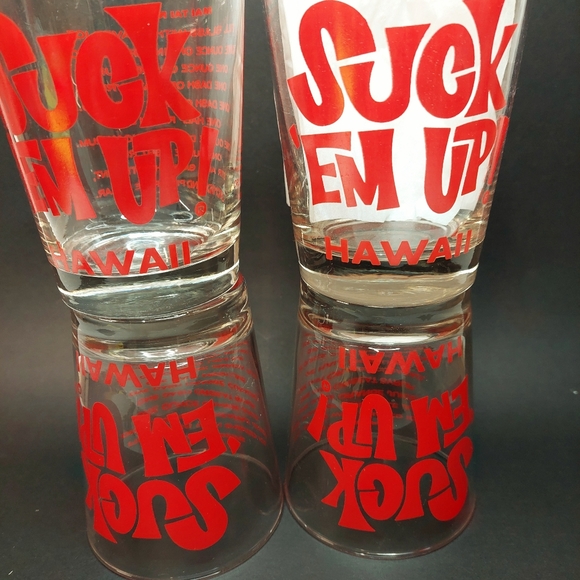 Vintage Libbey Suck Em Up Don Ho Whiskey Cocktail Glasses Set of 4 - Picture 2 of 8
